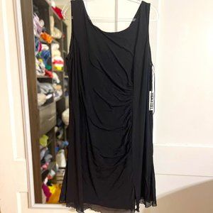 NWT Vicky Tiel Sleeveless Ruched Mesh Cocktail Dress - Size 2X